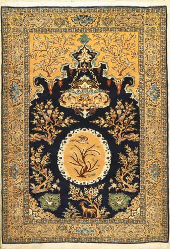 Qum old, Persia, around 1960, wool with silk on