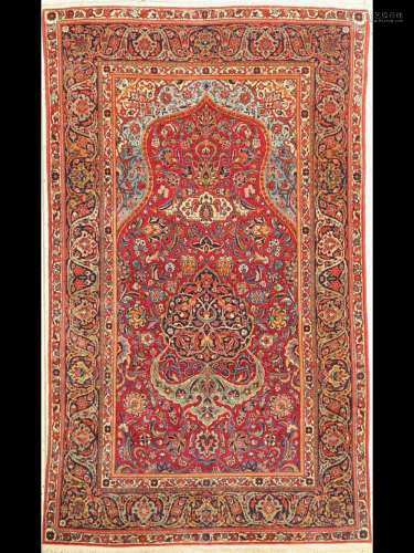 Fine Kashan, Persia, around 1940, wool knotted on cotton