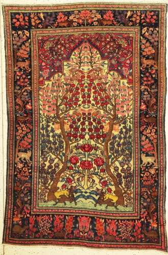 Tree of life Isfahan antique, Persia, around 1900, wool