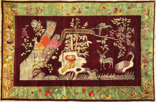 Rare silk Khotan, Turkestan, around 1910/1920,silk on