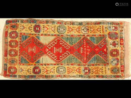 Konya Yastik antique, Turkey, around 1900, wool on