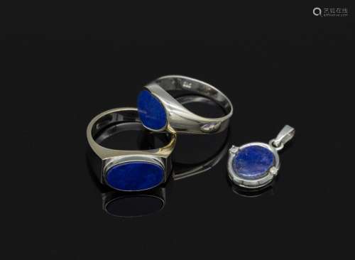 14 kt gold jewelry Lot with lapis lazuli