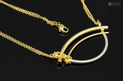 18 kt gold and platinum brilliant-necklace