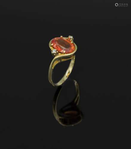 14 kt gold sapphire-diamond-ring