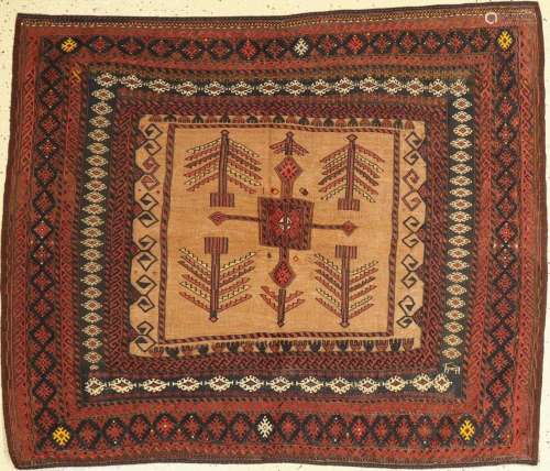 Baluch Sofreh, Persia, around 1900, wool on wool with