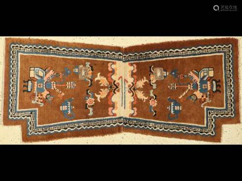 Saddle cover antique, China, 19th century, wool on