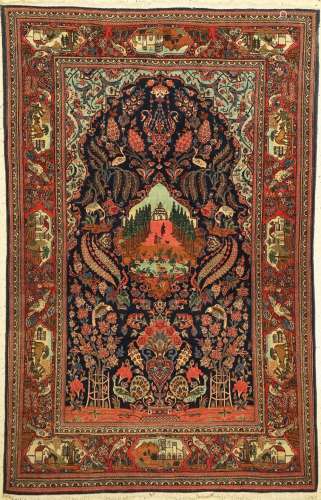Kashan, Persia, around 1930, wool on cotton, approx. 207