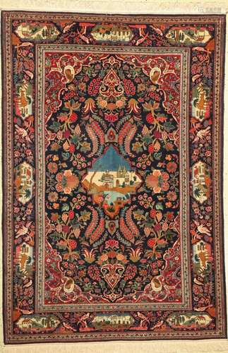 Kashan old, Persia, around 1930/1940, wool on cotton