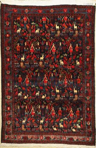 Rare Senneh old, Persia, around 1950, wool knotted on