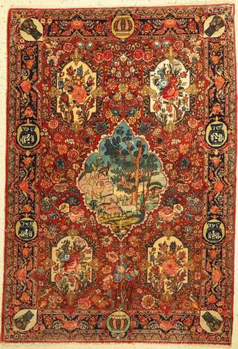 Antique Tabriz fine, Persia, around 1910, woolon cotton