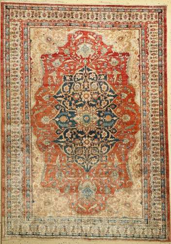 Antique silk Tabriz, Persia, 19th century, pure natural