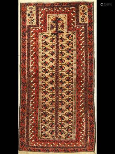 Antique Baluch prayer rug, Persia, around 1900, wool