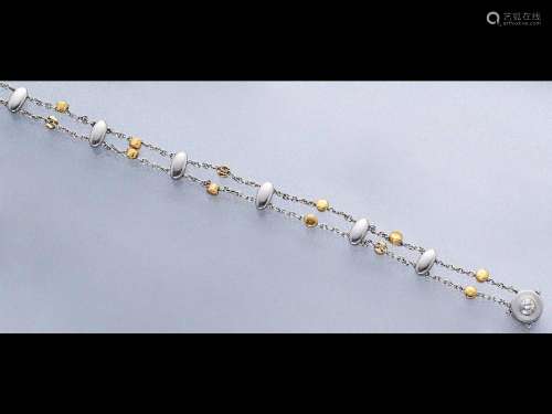 2-row platinum bracelet with brilliant