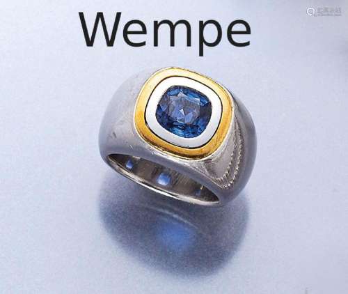 Platinum WEMPE ring with sapphire