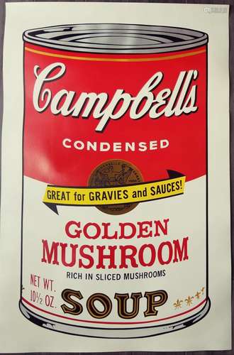 ANDY WARHOL 1928-1987 SCREENPRINT ON PAPER GOLDEN MUSHROOM