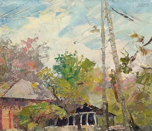 Oil painting The house next door Serdyuk Boris Petrovich