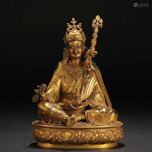 TIBETAN GILT BRONZE SEATED BUDDHA