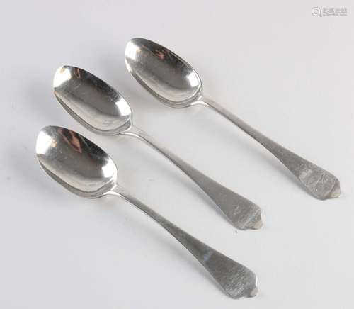 Three antique silver spoons