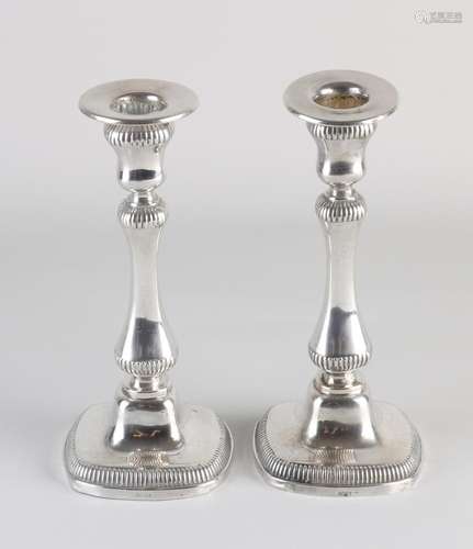 Pair of silver candlesticks