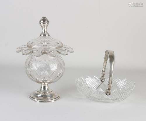 2 parts crystal with silverware