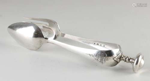 Silver salad tongs, 1877