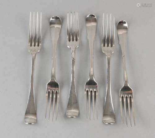 Six silver forks