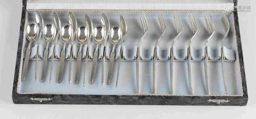 12 Silver spoon + 6 forks