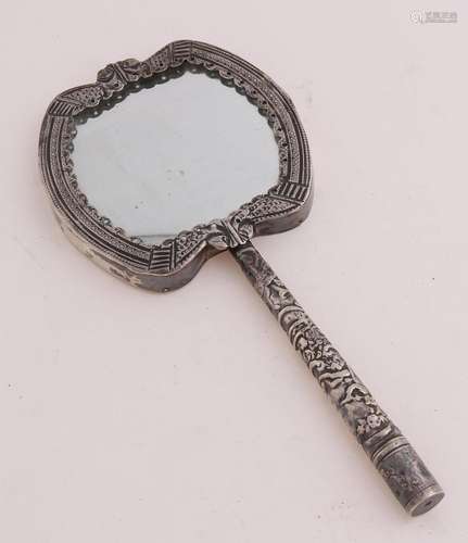 silver hand mirror