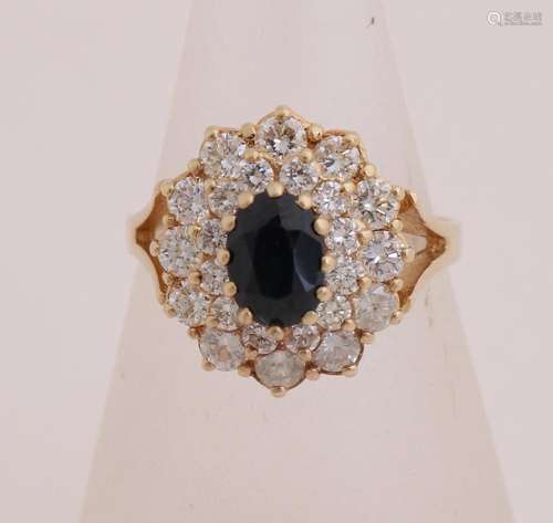 Gold sapphire and diamond ring, Lady Di