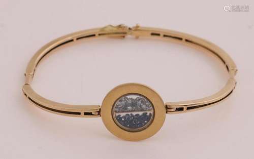 Gold bracelet with diamond and sapphire