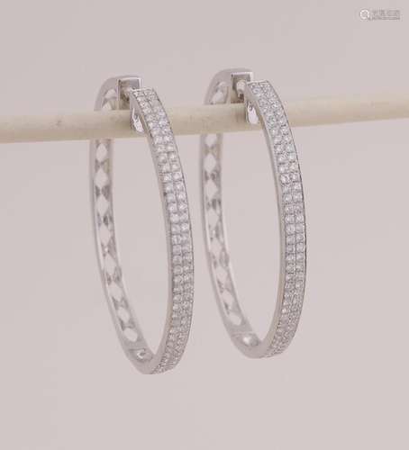 White gold earrings with diamonds