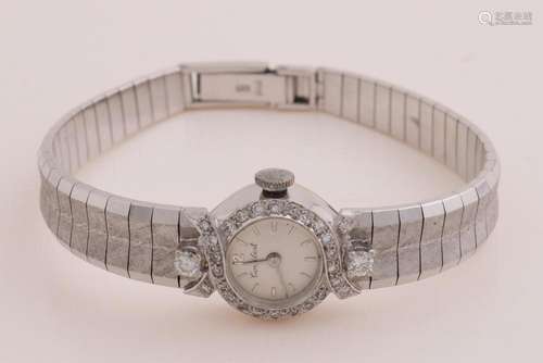 White gold watch with diamond