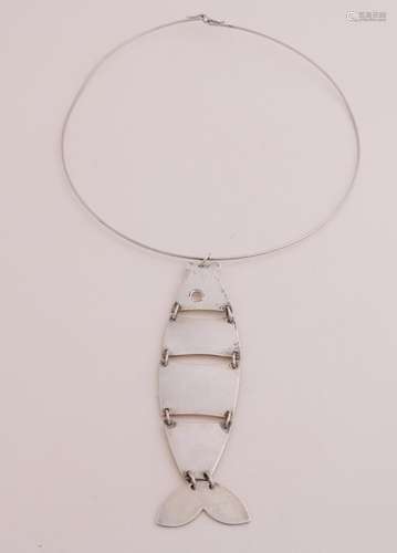 Silver choker with fish