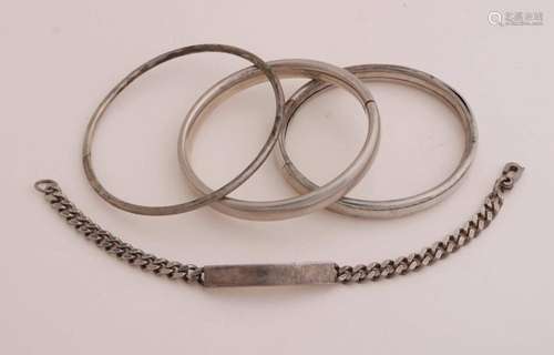 4 Silver bracelets