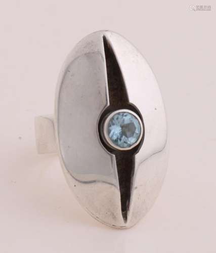 Silver ring blue stone