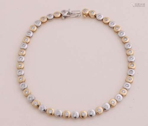 Gold tennis bracelet with zirconia