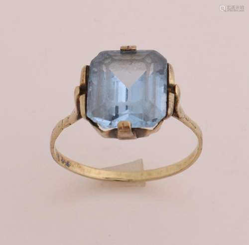 Gold ring with blue stone