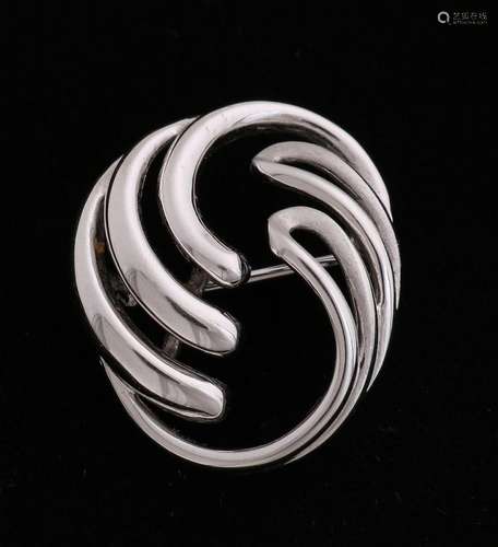 white gold brooch