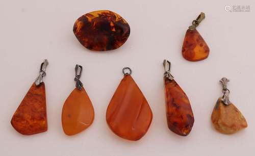 Various pendants amber