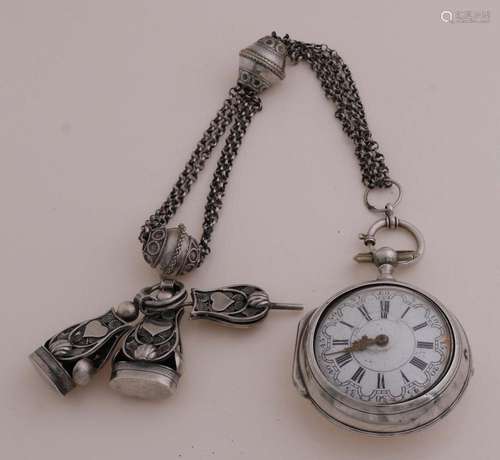 Men's watch with chatelaine