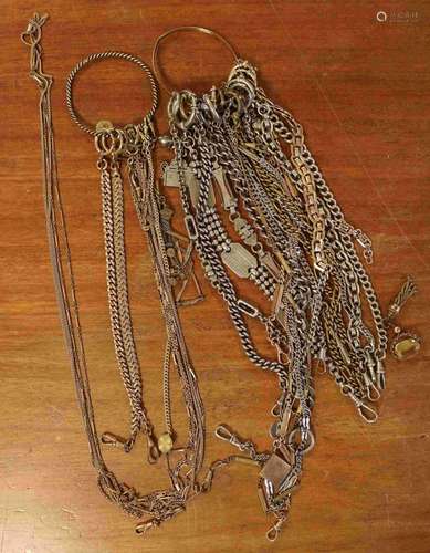 Large lot of watch chains