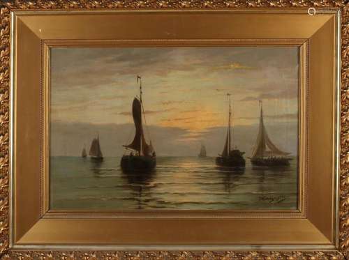 Willem Gruyter, Dutch flat-bottomed boats at sea