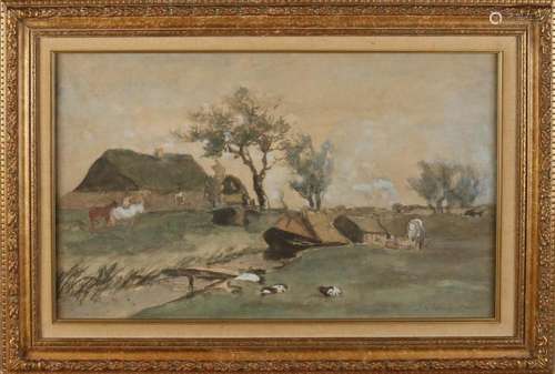 JH Weissenbruch, Landscape with a farm