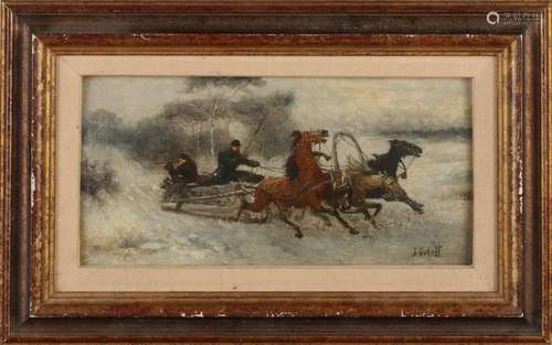 J. Orloff, Russian sleigh with figures