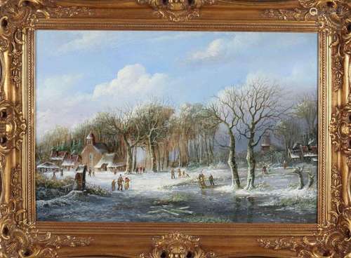 Thomas Heesakkers, Dutch winter view with ice fun