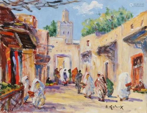 B. Retaux, Village Street Marrakesh