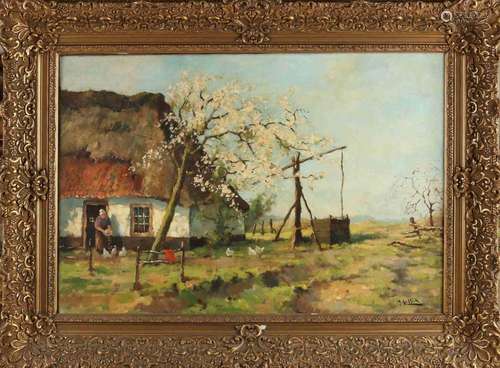 H. Endlich, Farmhouse with blossom tree