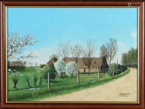 J. Ouwersloot, Farm with blossom trees