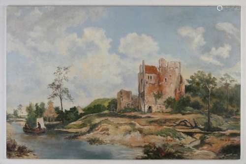 Peter te Marveler, River view with ruin