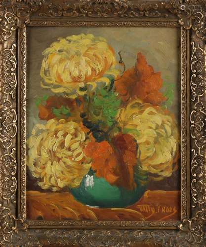 Willy Kroes, Vase with chrysanthemums